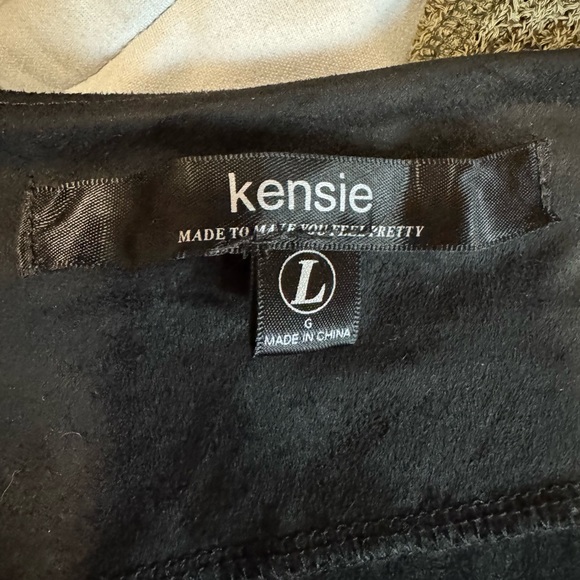 Kensie Black Fringe Faux Suede Jacket - Picture 5 of 7